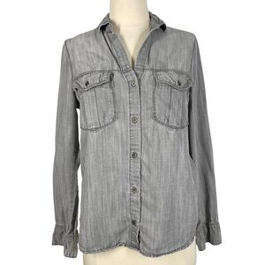 CLOTH & STONE Soft Gray Tencel Chambray Buttondown Shirt Size Extra Small